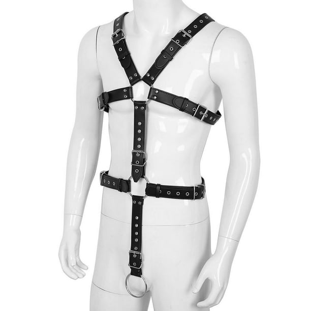 Men Chest Harness Leather Body Gothic Underwear Buckle Clubwear Costume Belt